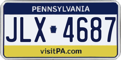 PA license plate JLX4687