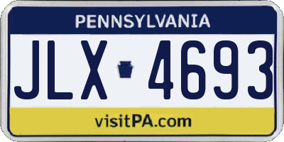 PA license plate JLX4693