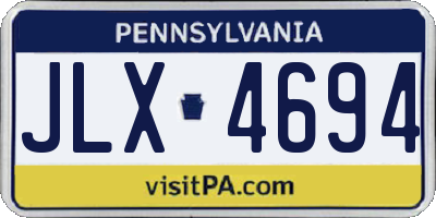 PA license plate JLX4694
