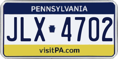 PA license plate JLX4702