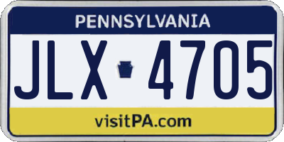 PA license plate JLX4705