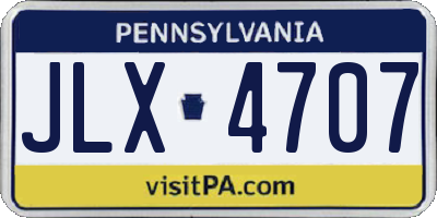 PA license plate JLX4707