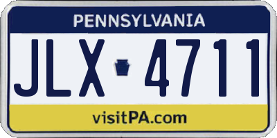 PA license plate JLX4711