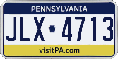 PA license plate JLX4713