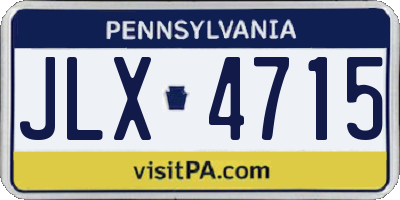 PA license plate JLX4715