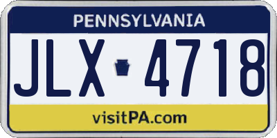 PA license plate JLX4718