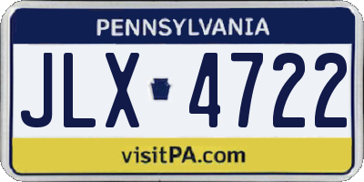 PA license plate JLX4722