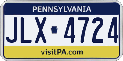PA license plate JLX4724