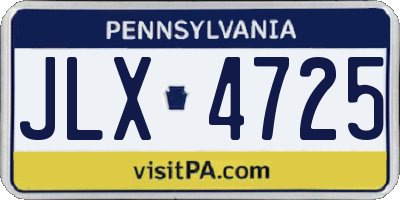 PA license plate JLX4725