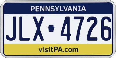 PA license plate JLX4726