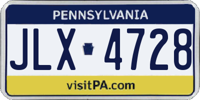 PA license plate JLX4728