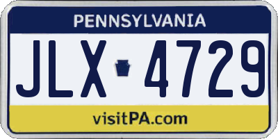 PA license plate JLX4729