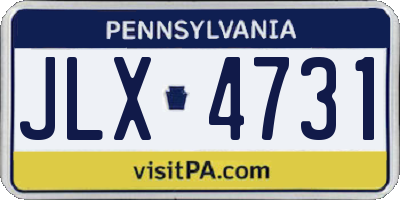 PA license plate JLX4731