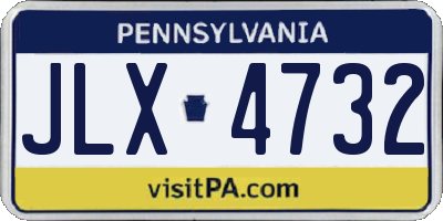 PA license plate JLX4732