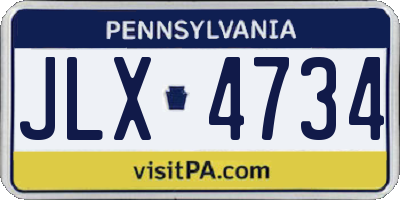 PA license plate JLX4734