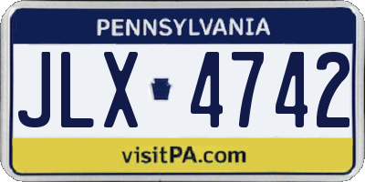 PA license plate JLX4742