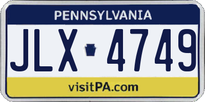 PA license plate JLX4749