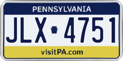 PA license plate JLX4751