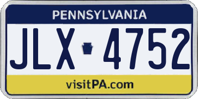 PA license plate JLX4752