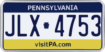 PA license plate JLX4753