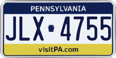 PA license plate JLX4755