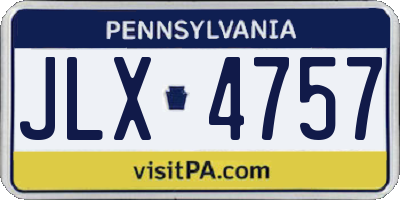 PA license plate JLX4757