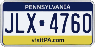 PA license plate JLX4760