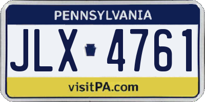 PA license plate JLX4761