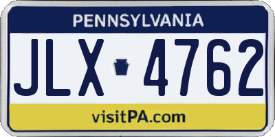 PA license plate JLX4762