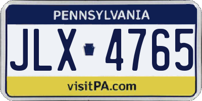 PA license plate JLX4765