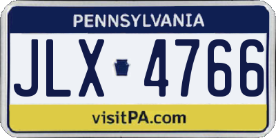 PA license plate JLX4766