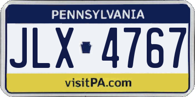 PA license plate JLX4767