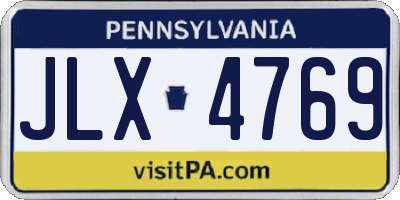PA license plate JLX4769