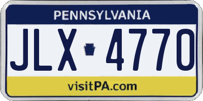 PA license plate JLX4770