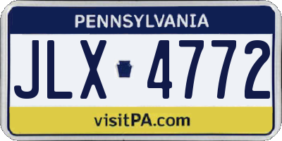 PA license plate JLX4772