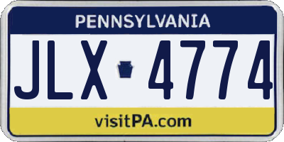PA license plate JLX4774