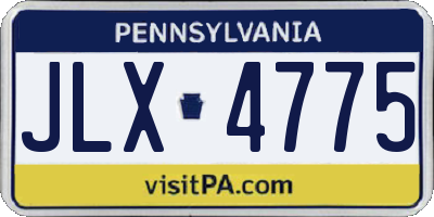 PA license plate JLX4775