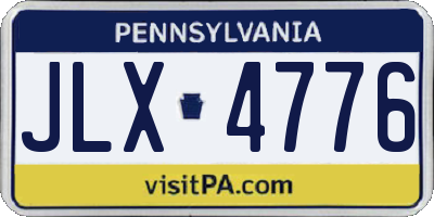 PA license plate JLX4776
