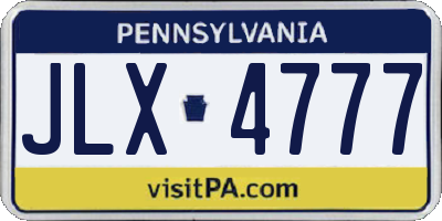 PA license plate JLX4777