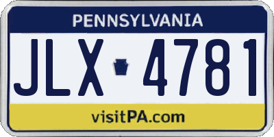 PA license plate JLX4781
