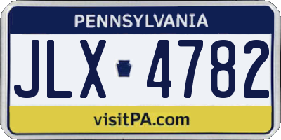 PA license plate JLX4782