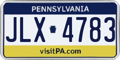 PA license plate JLX4783