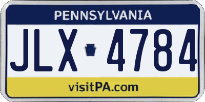 PA license plate JLX4784