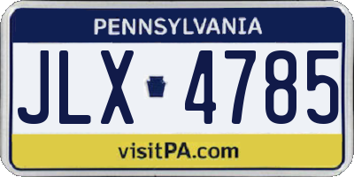 PA license plate JLX4785