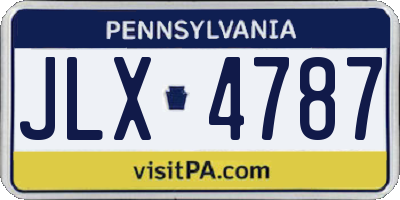 PA license plate JLX4787