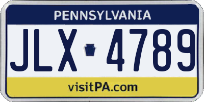 PA license plate JLX4789
