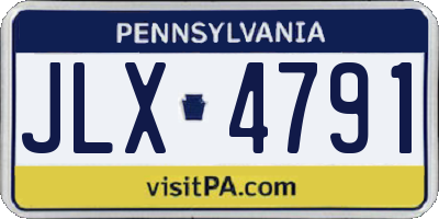 PA license plate JLX4791