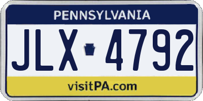 PA license plate JLX4792