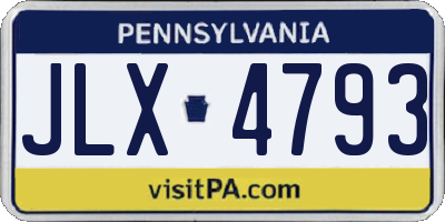 PA license plate JLX4793