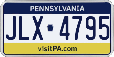 PA license plate JLX4795